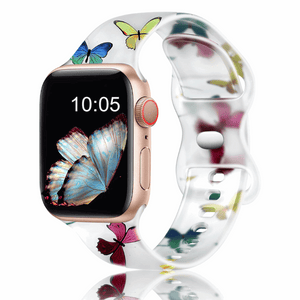 Modbands Classic Silicone Translucent - Butterfly Print Apple Watch band