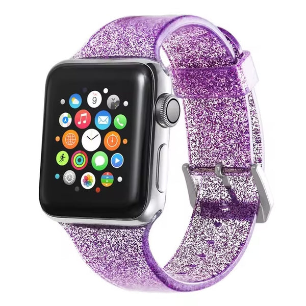 Modbands Purple Jelly Glitter Apple Watch band