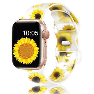 Modbands Classic Silicone Opaque - Sunflower Print Apple Watch band