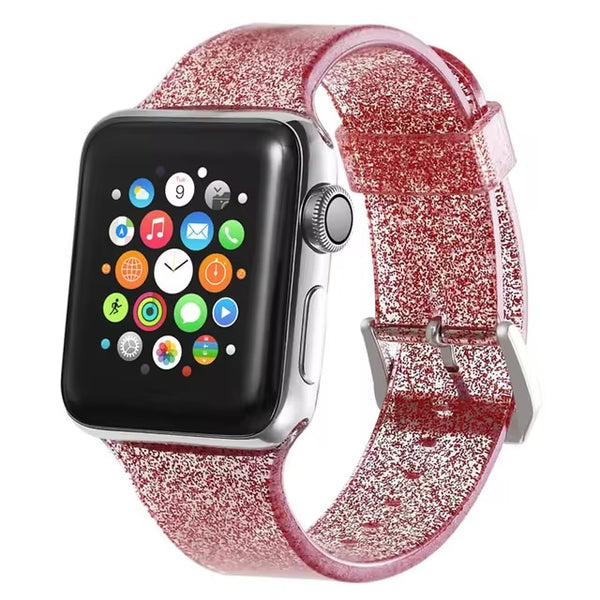 Modbands Red Jelly Glitter Apple Watch band