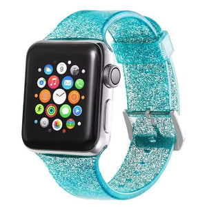 Modbands Blue Jelly Glitter Apple Watch band