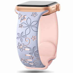 Modbands DuoTone Floral Silicone - Blue/Pink Apple Watch band