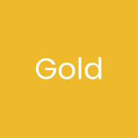 Solid gold color swatch with the word 'Gold' on a yellow background