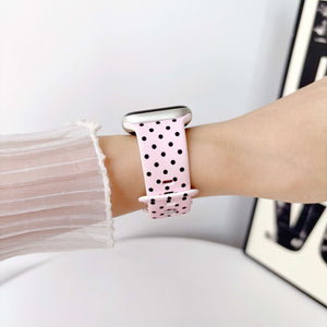 Modbands Polka Dot Silicone - Pink Apple Watch band