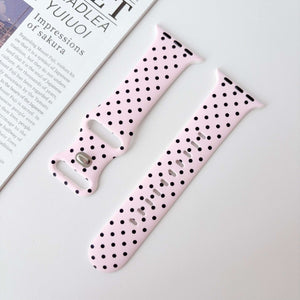 Modbands Polka Dot Silicone - Pink Apple Watch band