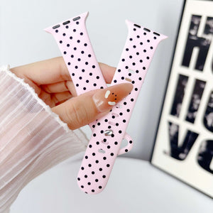 Modbands Polka Dot Silicone - Pink Apple Watch band