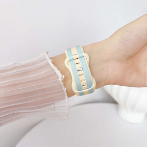 Modbands Stripe Silicone - Blue Apple Watch band