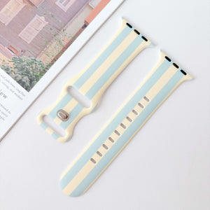 Modbands Stripe Silicone - Blue Apple Watch band