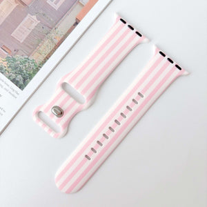 Modbands Pink Stripe Silicone Prints Apple Watch band