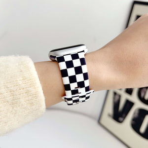 Modbands Checkerboard Silicone - Black Apple Watch band
