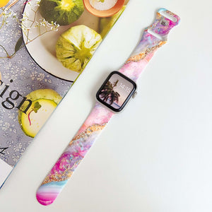 Modbands Marble Silicone - Pink Cosmic Apple Watch band