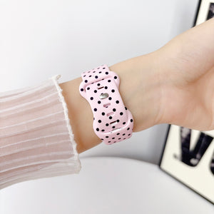 Modbands Polka Dot Silicone - Pink Apple Watch band