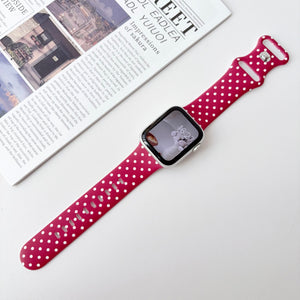 Modbands Polka Dot Silicone - Red Apple Watch band