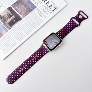 Modbands Polka Dot Silicone - Plum Apple Watch band