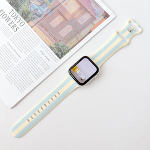 Modbands Stripe Silicone - Blue Apple Watch band