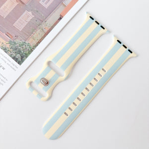 Modbands Stripe Silicone - Blue Apple Watch band