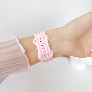 Modbands Stripe Silicone - Pink Apple Watch band