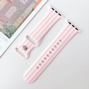 Modbands Stripe Silicone - Pink Apple Watch band