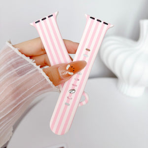 Modbands Stripe Silicone - Pink Apple Watch band
