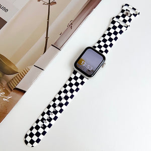 Modbands Checkerboard Silicone - Black Apple Watch band