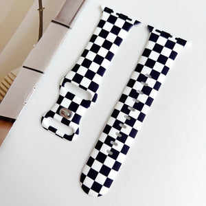 Modbands Checkerboard Silicone - Black Apple Watch band