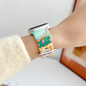 Modbands Marble Silicone - Rainbow Apple Watch band