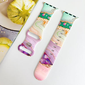 Modbands Marble Silicone - Rainbow Apple Watch band