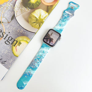 Modbands Marble Silicone - Blue Apple Watch band