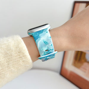 Modbands Marble Silicone - Blue Apple Watch band
