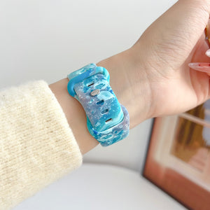 Modbands Marble Silicone - Blue Apple Watch band