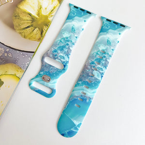 Modbands Marble Silicone - Blue Apple Watch band