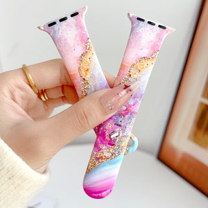 Modbands Marble Silicone - Pink Cosmic Apple Watch band