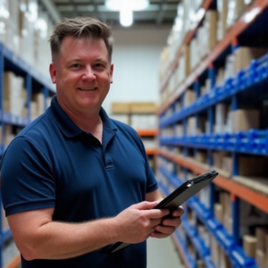 Modbands owner Craig working in the Brisbane warehouse