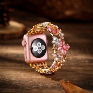 Modbands Hydrangea - Gold Pink Apple Watch band