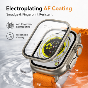 Electroplated anti-fingerprint and oleophobic coating on the titanium bezel ceramic glass protector for Apple Watch Ultra
