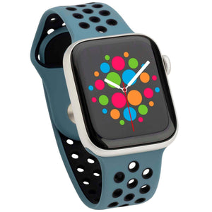 Modbands Black white Silicone Sport Apple Watch band