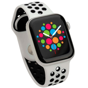Modbands Black white Silicone Sport Apple Watch band