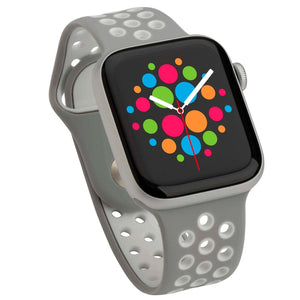 Modbands Black white Silicone Sport Apple Watch band