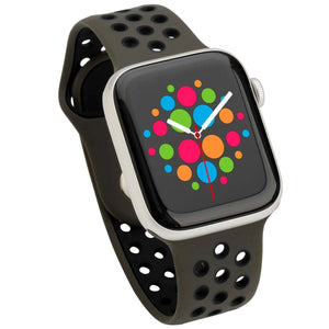 Modbands Black white Silicone Sport Apple Watch band