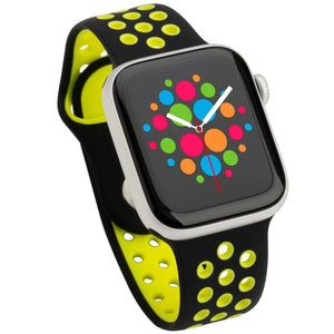 Modbands Black white Silicone Sport Apple Watch band
