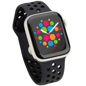 Modbands Black white Silicone Sport Apple Watch band