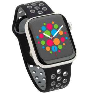Modbands Black white Silicone Sport Apple Watch band
