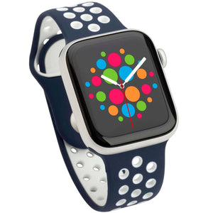 Modbands Black white Silicone Sport Apple Watch band