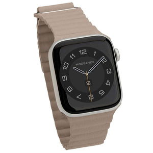 Modbands Beige Leather Loop Apple Watch band