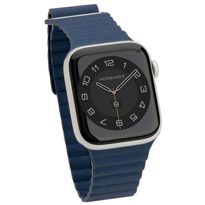 Modbands Blue Leather Loop Apple Watch band