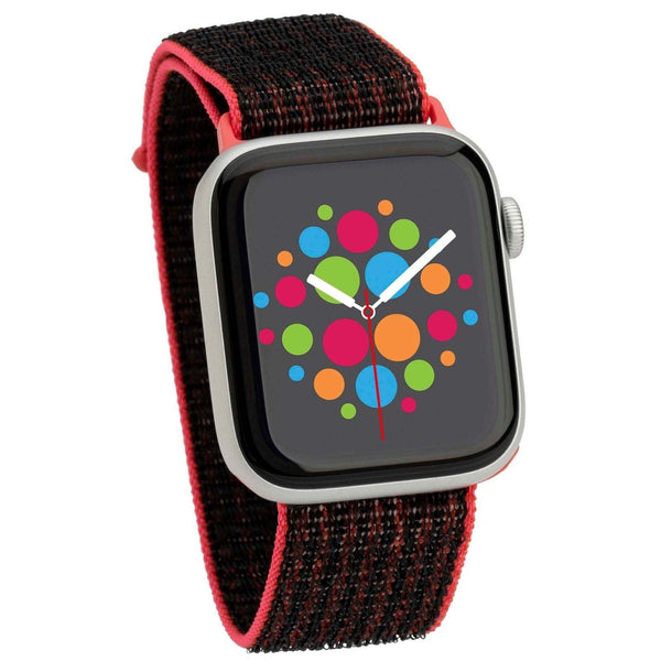 Mod Bands Sport Loop Apple Watch Band Black Deep Red Active Casual Comfort Everyday Fabric Female Male Nylon Sport Velcro